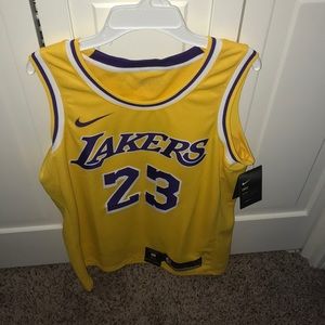 Lakers LeBron #23 Dri-FIT Gold Swingman Jersey NEW